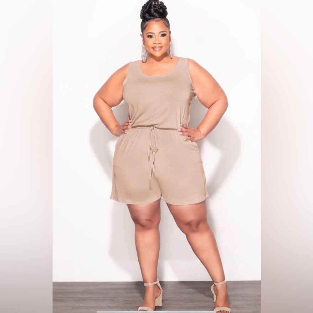 New Zenana Super Soft Tan Sleeveless Romper